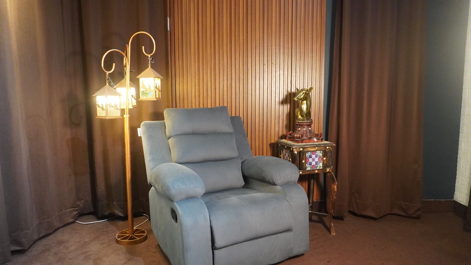 Main recording desk with microphones