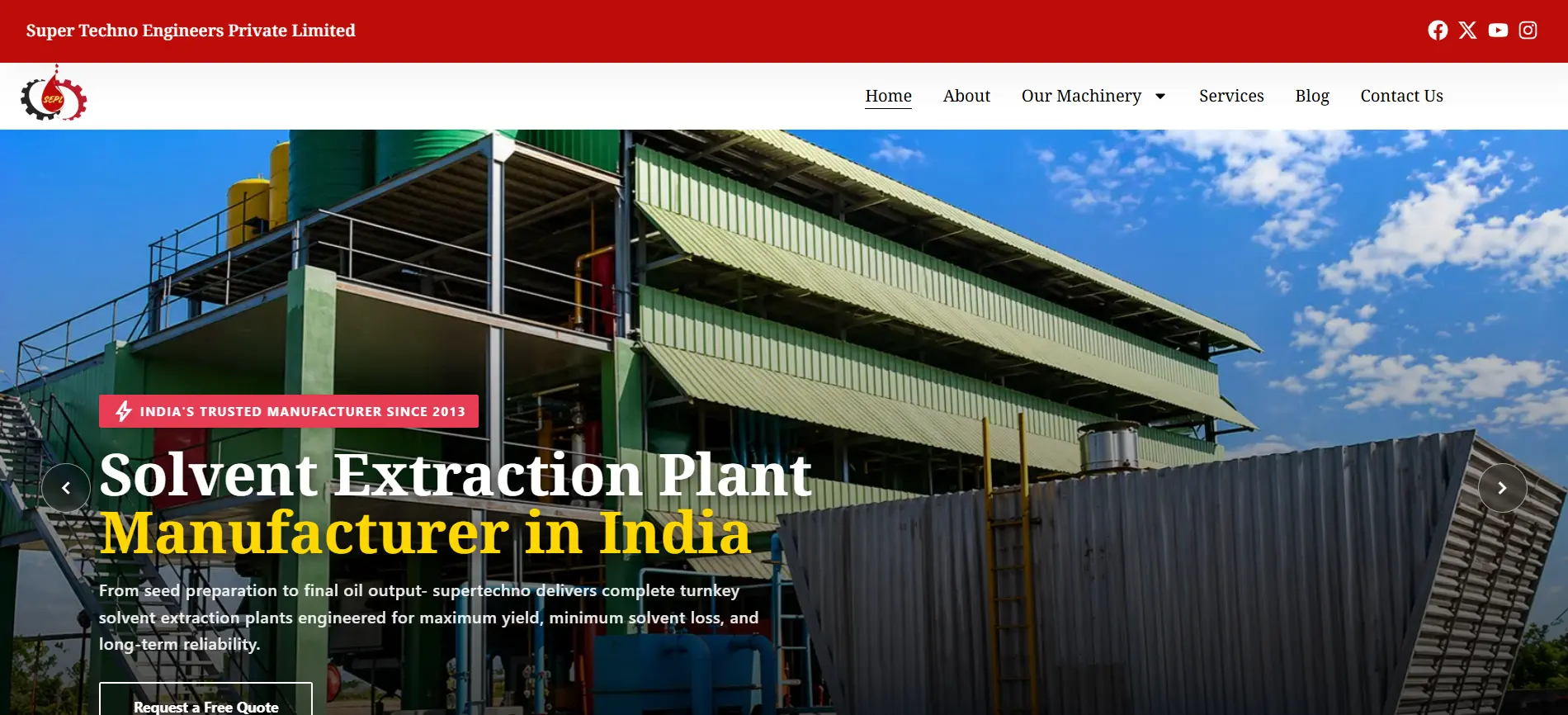 Solvent Extraction Plant Website